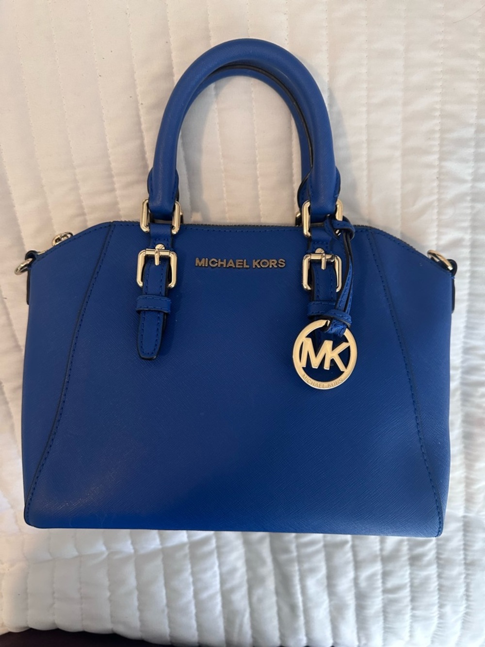 Michael Kors Royal Blue Saffiano Leather Satchel